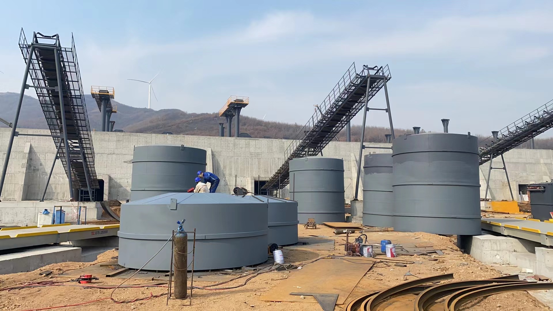 桂林骨料钢板仓河南项目大型骨料仓生产线进度
