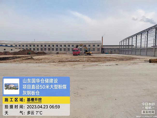 桂林大型粉煤灰钢板仓直径50米项目进场